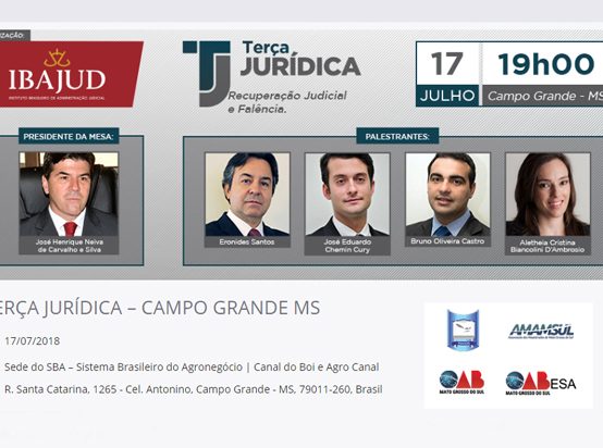 Terça Jurídica discutirá a importância da Recuperação Judicial