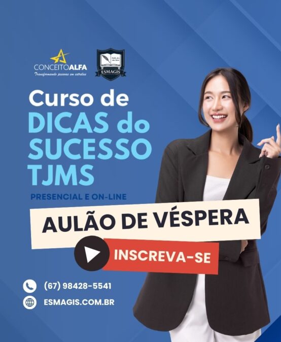 Aulão de Véspera para a Prova do TJMS – Cargo AJAJ 2026