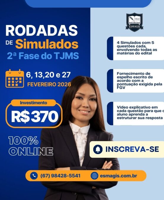 Rodadas de Simulados para a 2ª fase do TJMS – 2026